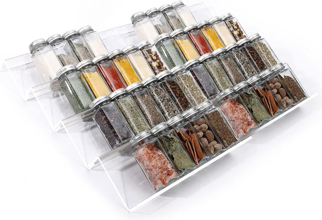 4 Tier Spice Drawer Expand Organizer , 13-26 Jars Kitchen Rack Tray