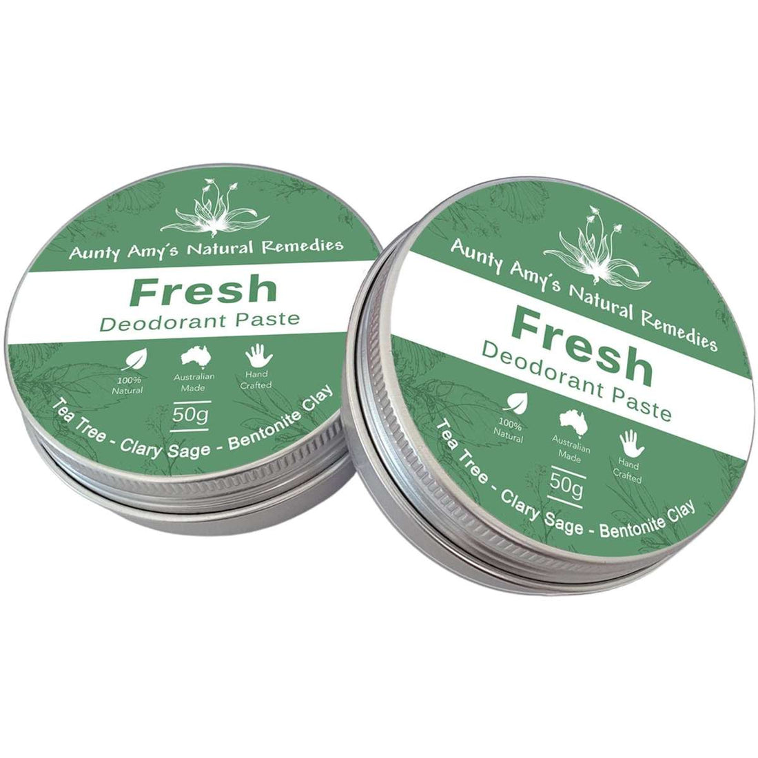 Aunty Amy's Natural Remedies Fresh Deodorant Paste 2 Pack 50g