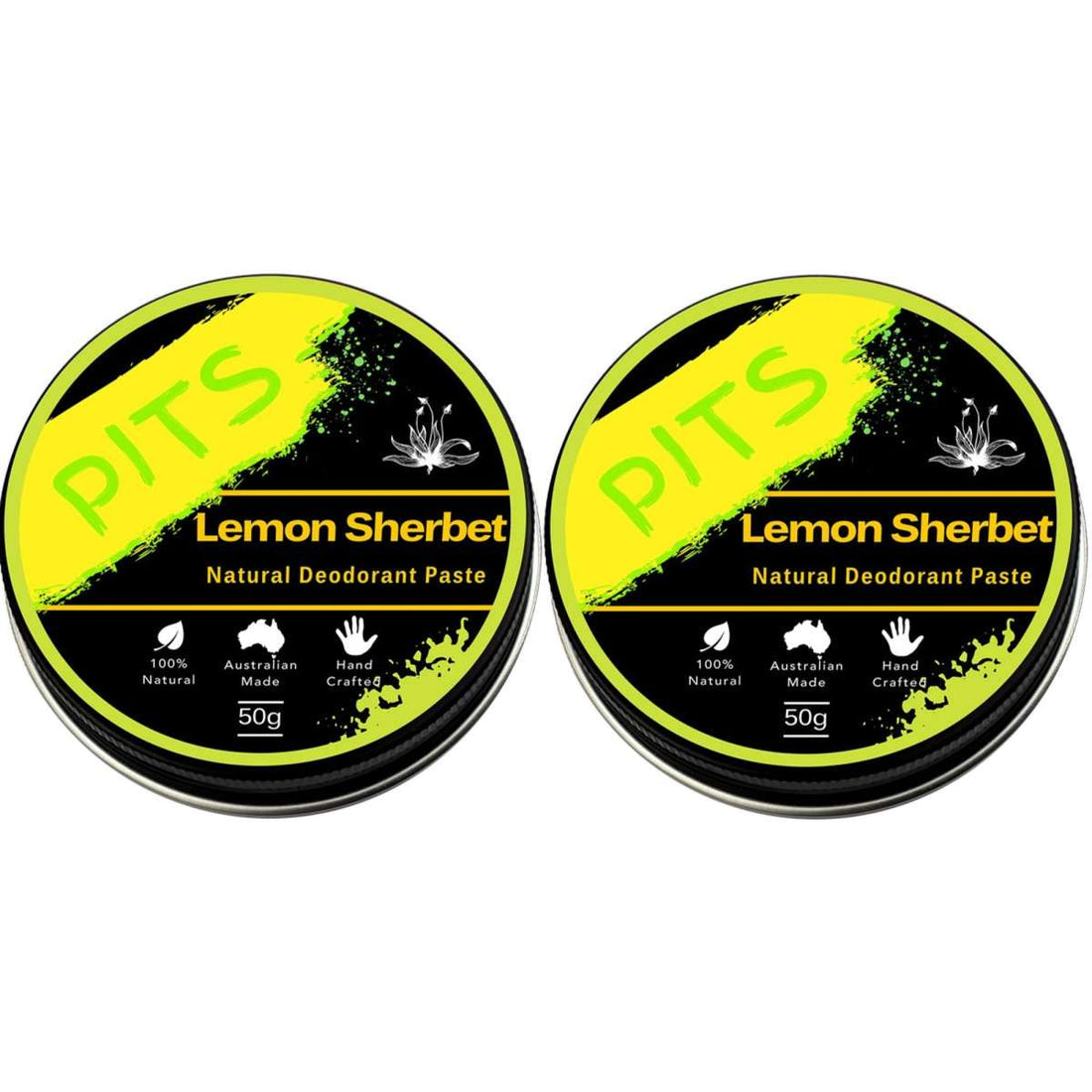 Aunty Amy's Natural Remedies Lemon Sherbet Deodorant Paste 2 Pack 50g