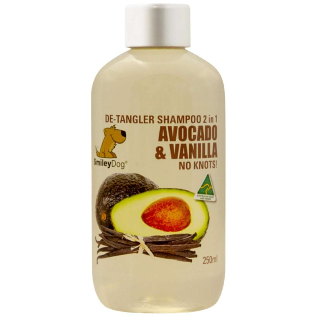 Smiley Dog Natural Avocado & Vanilla De-tangler Pet Shampoo 250ml