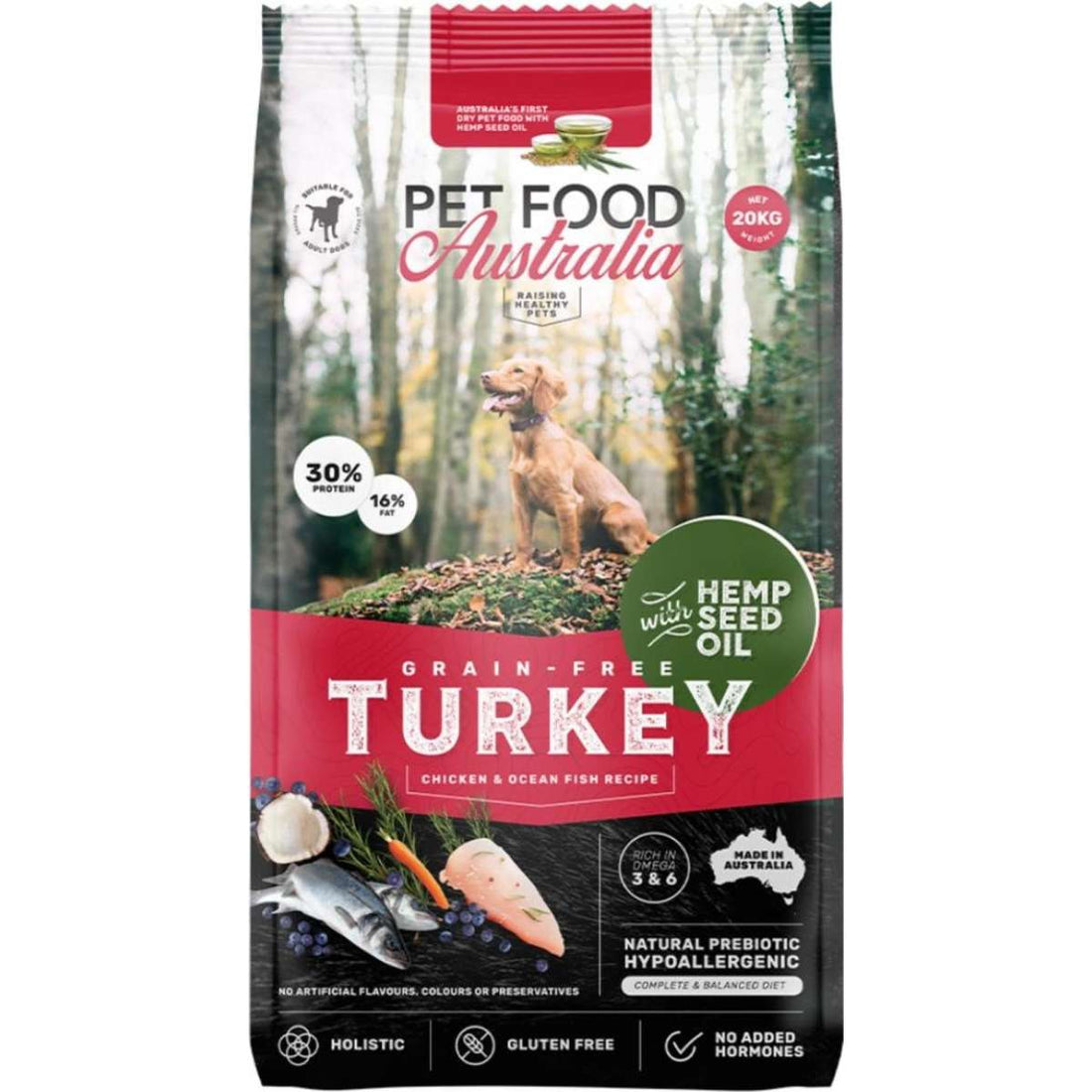 Pet Food Australia Turkey Grain Free and Natural Dry Dog Food 20kg