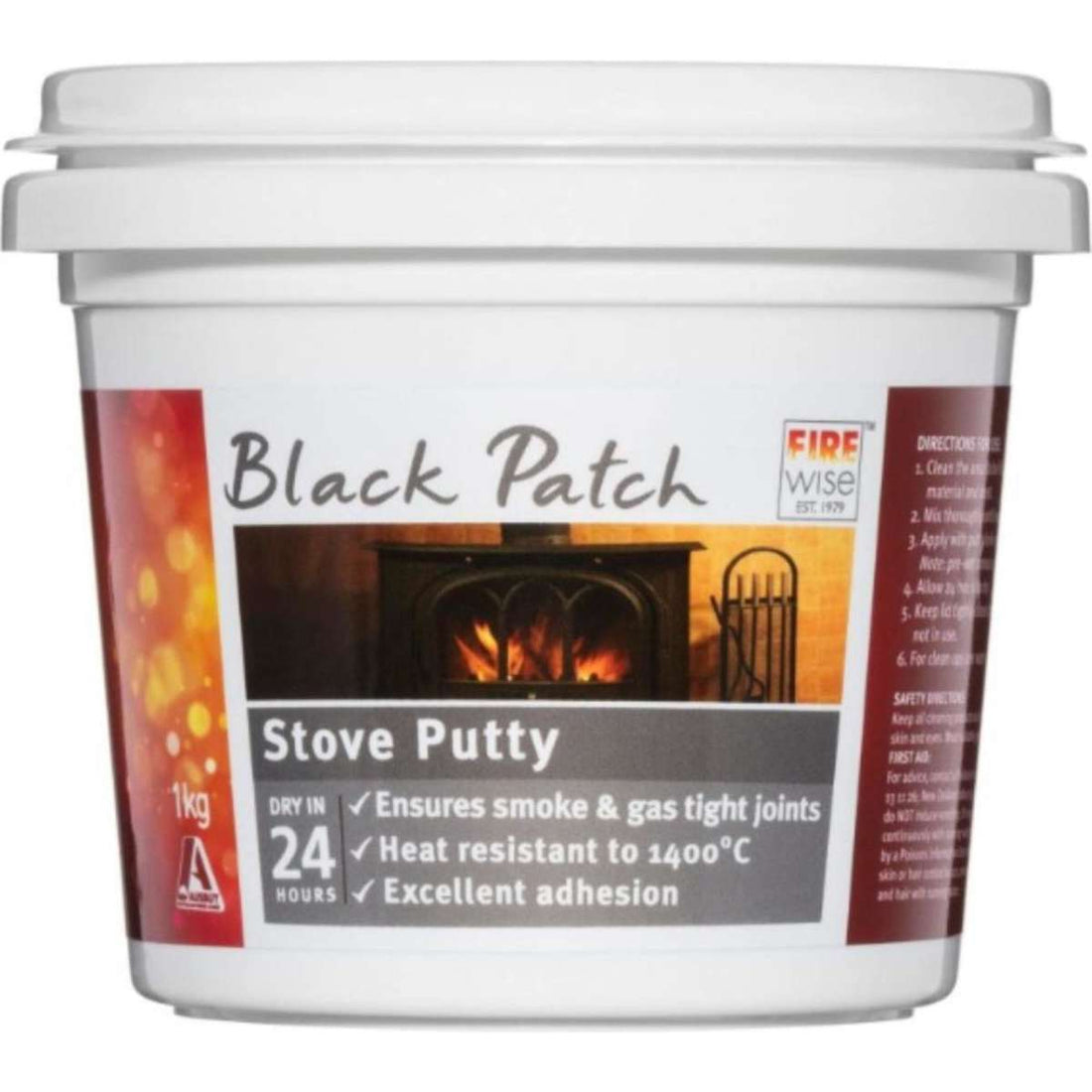 Rubbedin Firewise® Black Patch Stove Putty 1kg