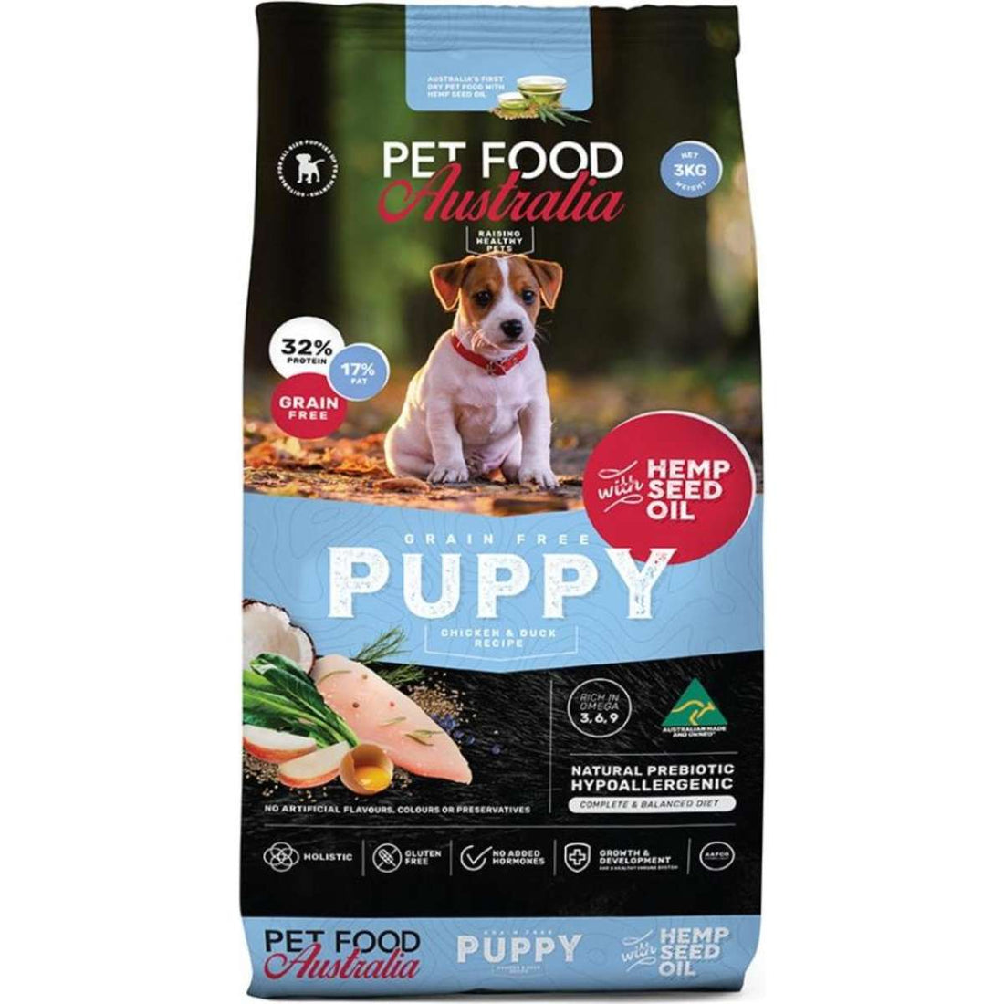 Pet Food Australia Chicken & Duck Puppy Grain Free Natural Dry Dog Food 3kg