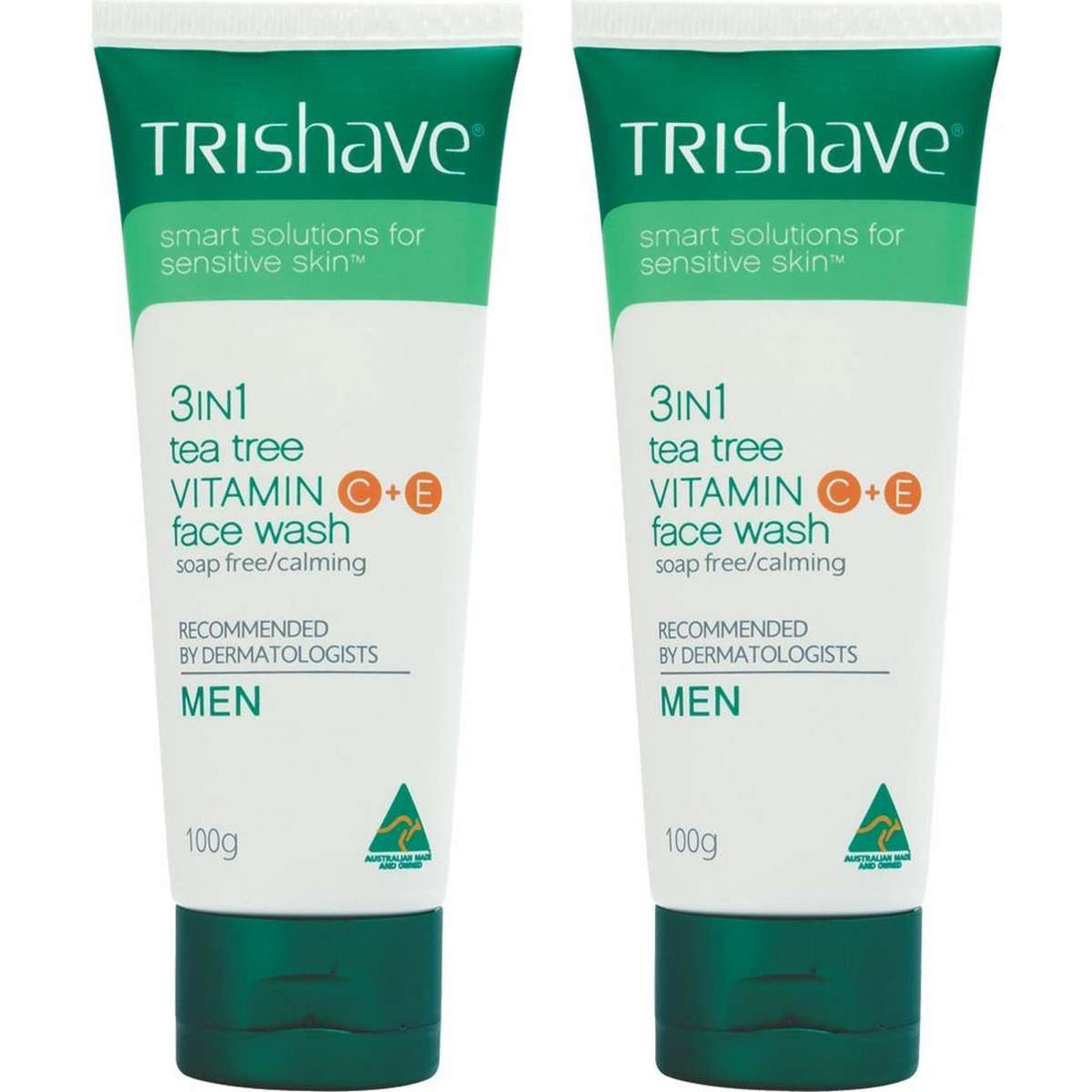 TriShave Tree Vitamin Face Wash Men 2 Pack 200g