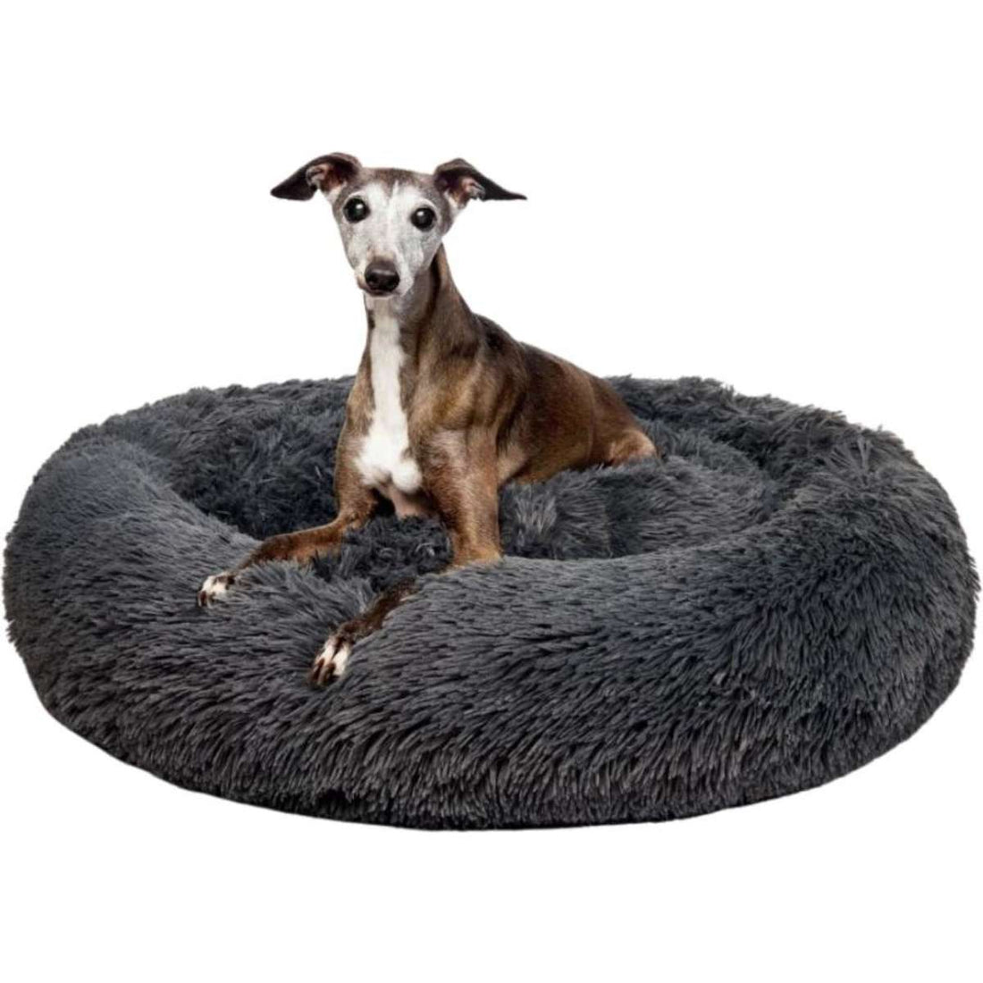 Pet Parlour Australian Made Fur King Calming Dog Bed M 80CM Grey