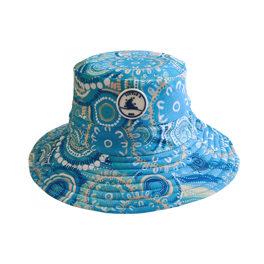 Little E & Co Reversible Swim Hat - Called Home to the Ocean Size 0-6M