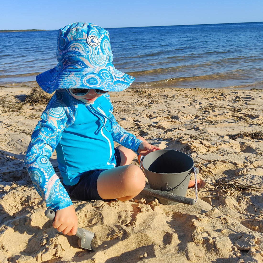 Little E & Co Reversible Swim Hat - Called Home to the Ocean Size 0-6M