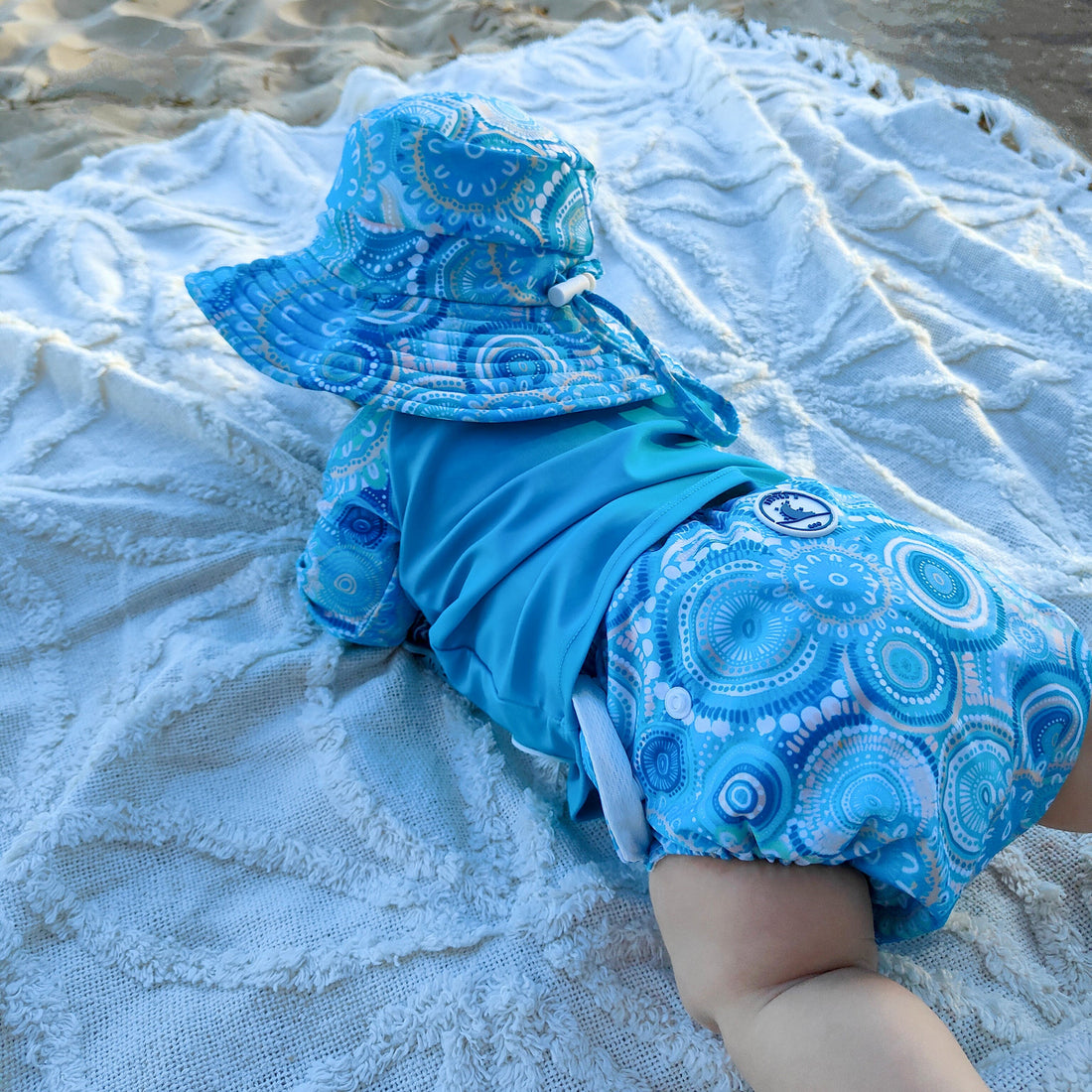 Little E & Co Reversible Swim Hat - Called Home to the Ocean Size 6-24M