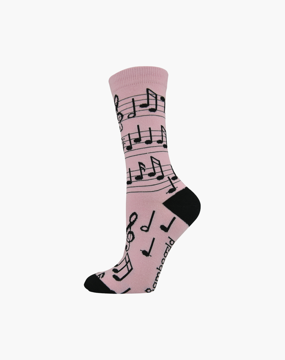 WOMENS MUSICAL NOTES BAMBOO SOCK / PINK / W2-8