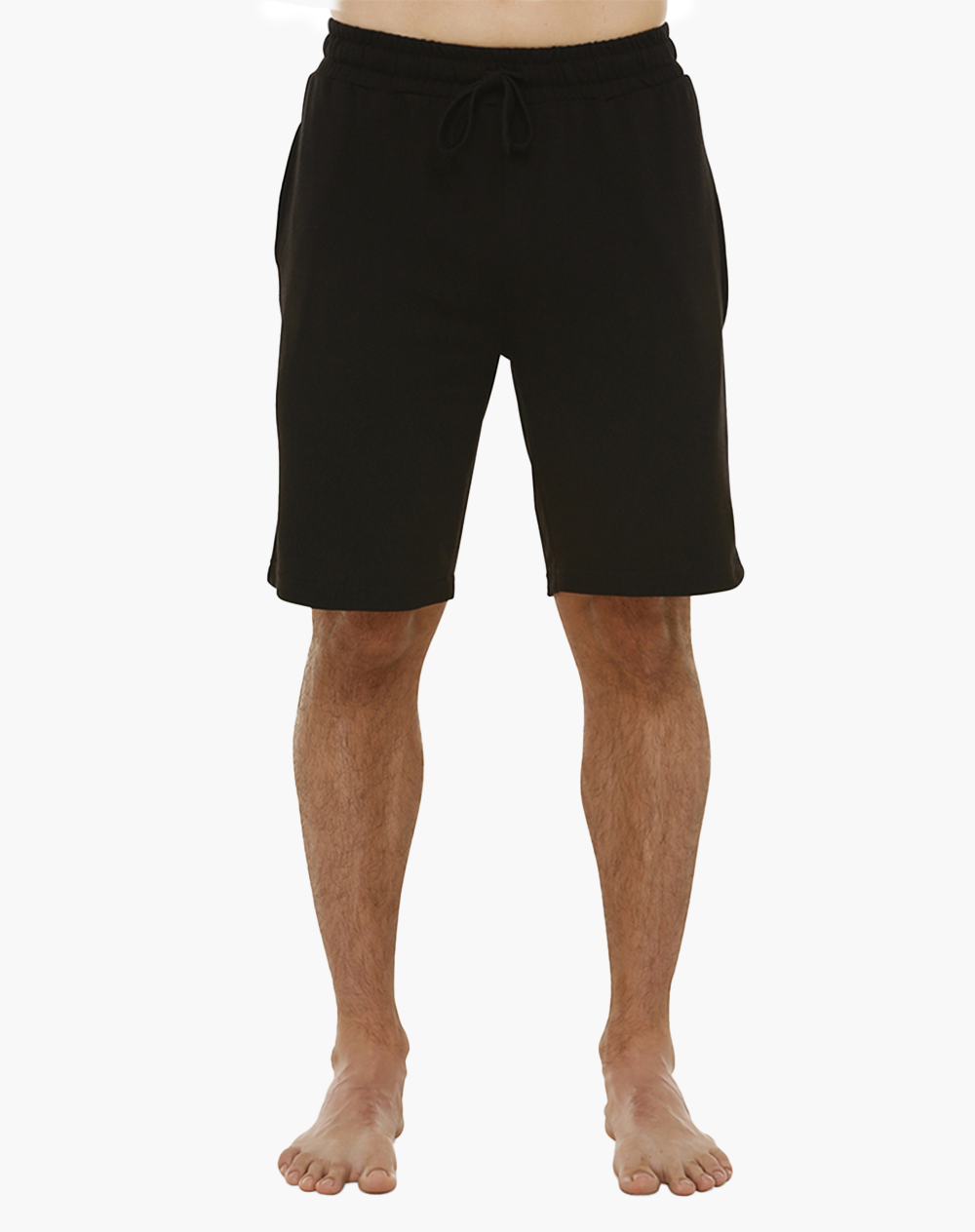 MENS COMFY BAMBOO JERSEY SLEEP SHORT - BLACK / BLACK / M