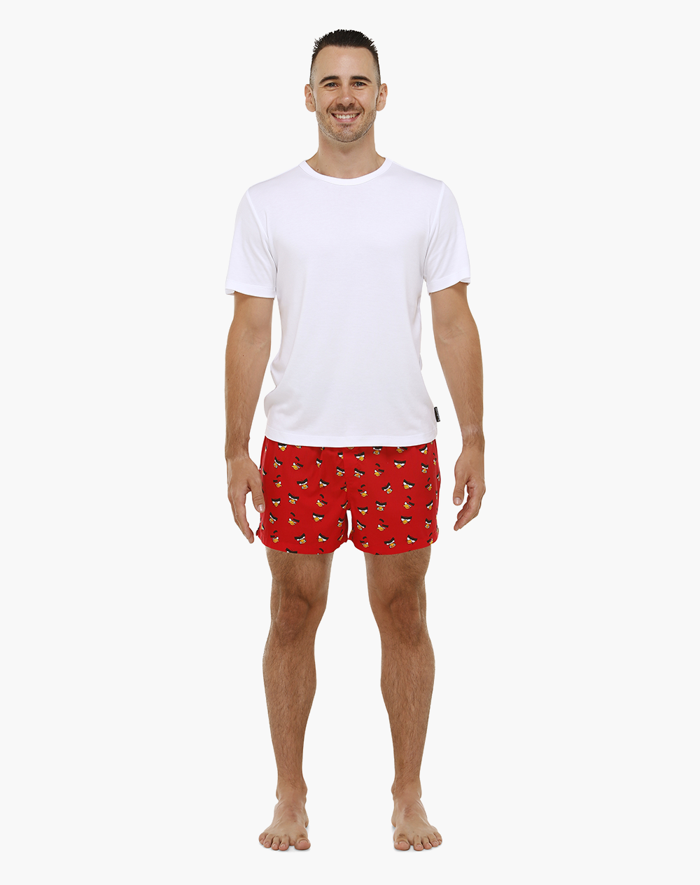 MENS ANGRY BIRDS RED BAMBOO BOXER SHORT / RED / 2XL