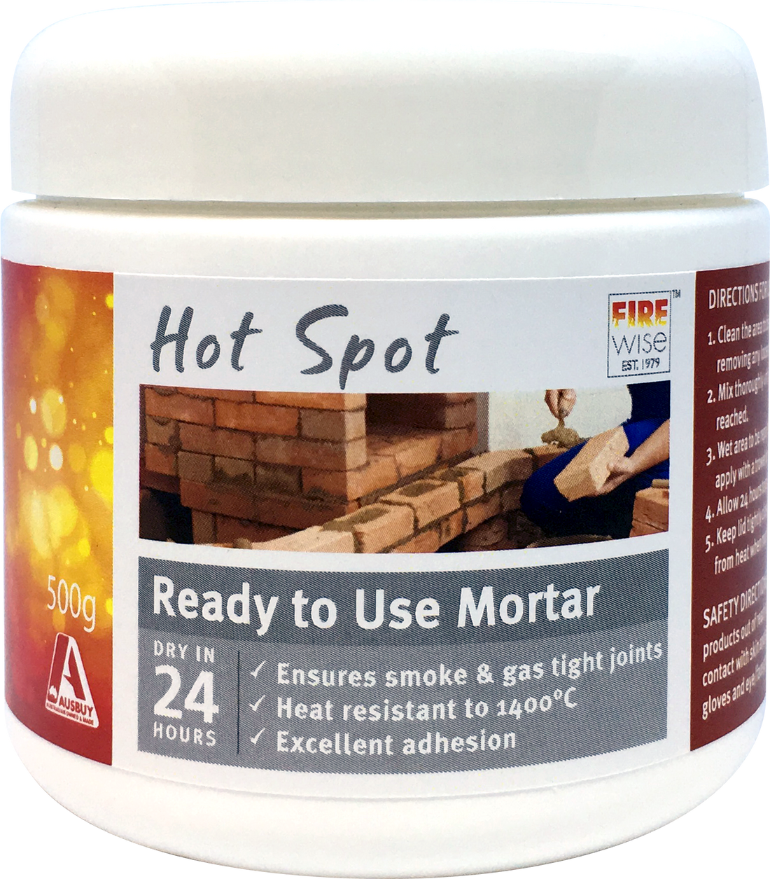 Rubbedin Firewise® Hot Spot Ready to Use Mortar 500g - Heat Resistant to 1400°C