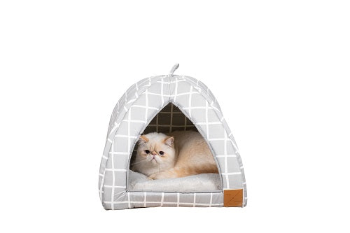 Mog & Bone Cat Igloo Grey Check