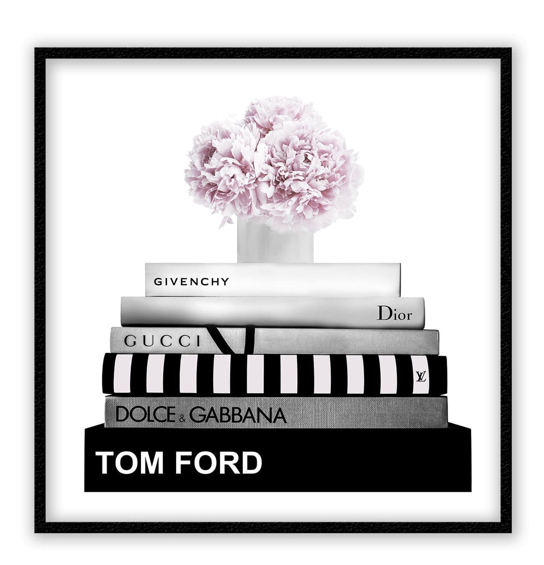 Canvas Print Square / Black / Small 50x50cm Fashion Library Fashion Library Wall Art : Ready to hang framed artwork. Brand