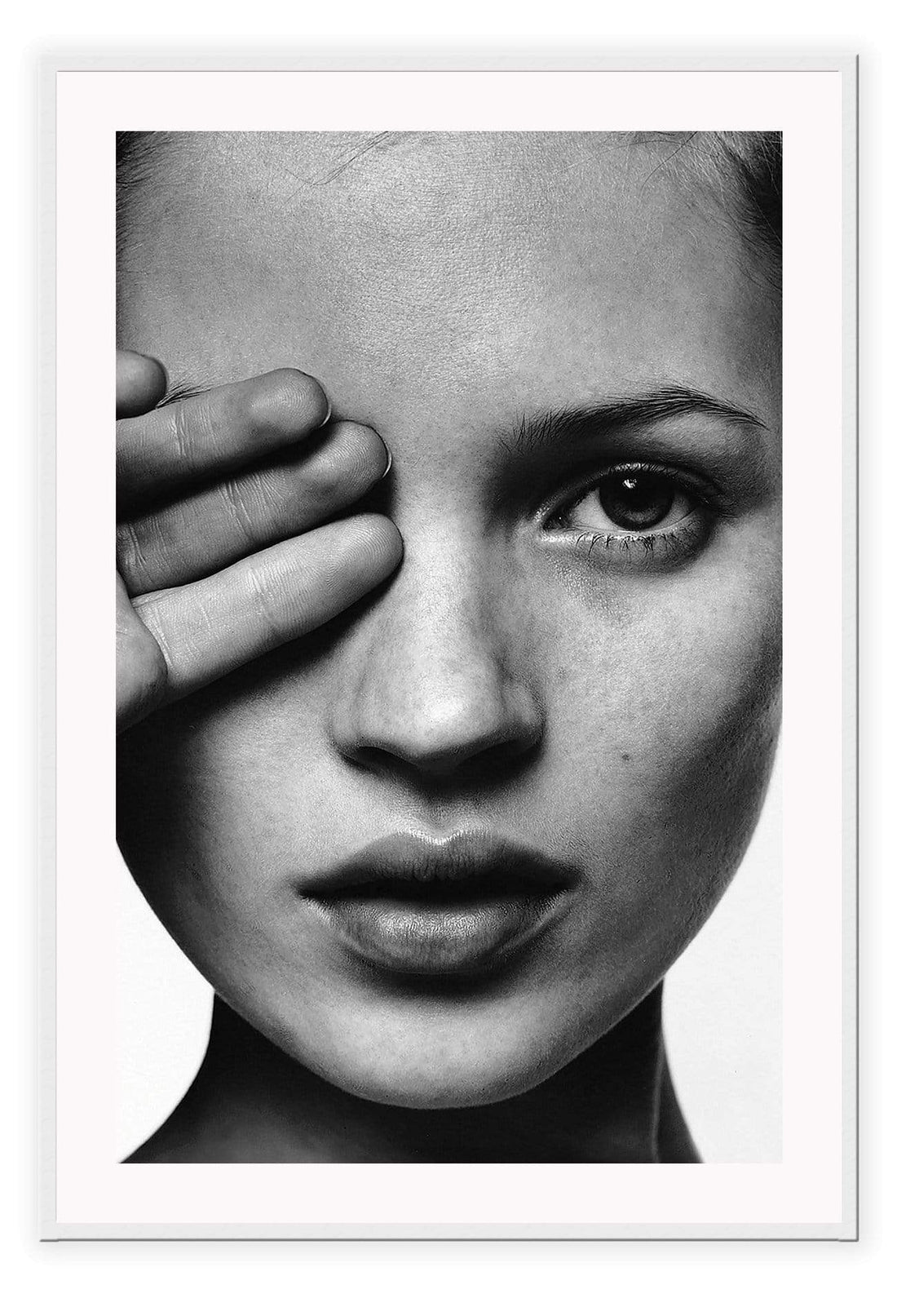 Canvas Print Small		50x70cm / White Kate Moss B&W Kate Moss B& W Wall Art : Ready to hang framed artwork. Brand