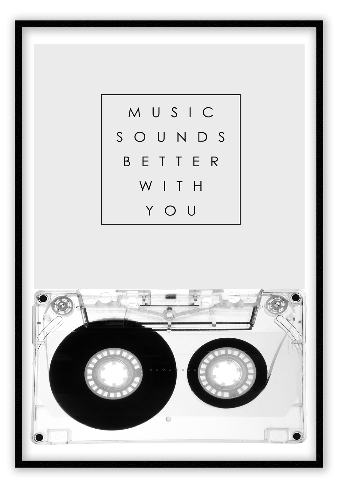 Canvas Print 50x70cm / Black Music Sounds Better with You Music Sounds Better with You: Wall Art : Ready to hang framed artwork. Brand